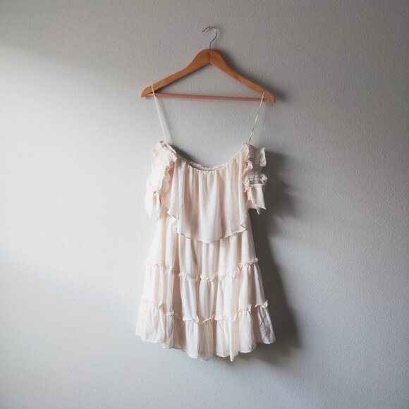 Mable Elegant Off-Shoulder White Mini Dress - Picture 2 of 7